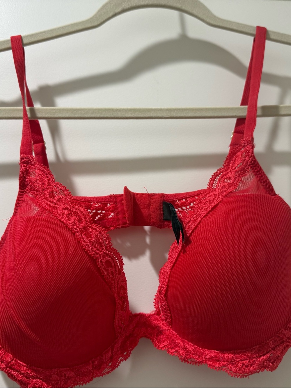 FEATHERS LUXE PLUNGE T-SHIRT BRA Red Lace Push-Up Bra - Women's Intimates